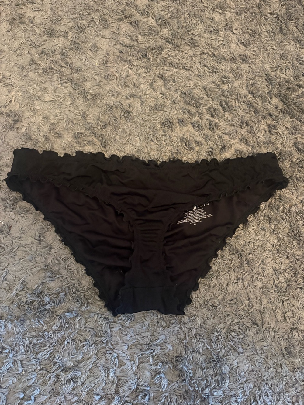 Shade & Shore Black Ruffle Bikini Bottom